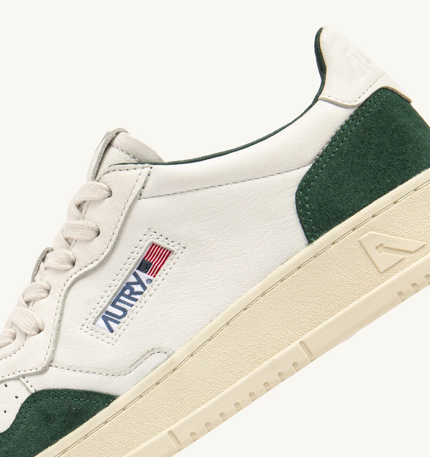 MEDALIST LOW SNEAKERS IN WHITE LEATHER AND BOTTLE GREEN SUEDE - 6