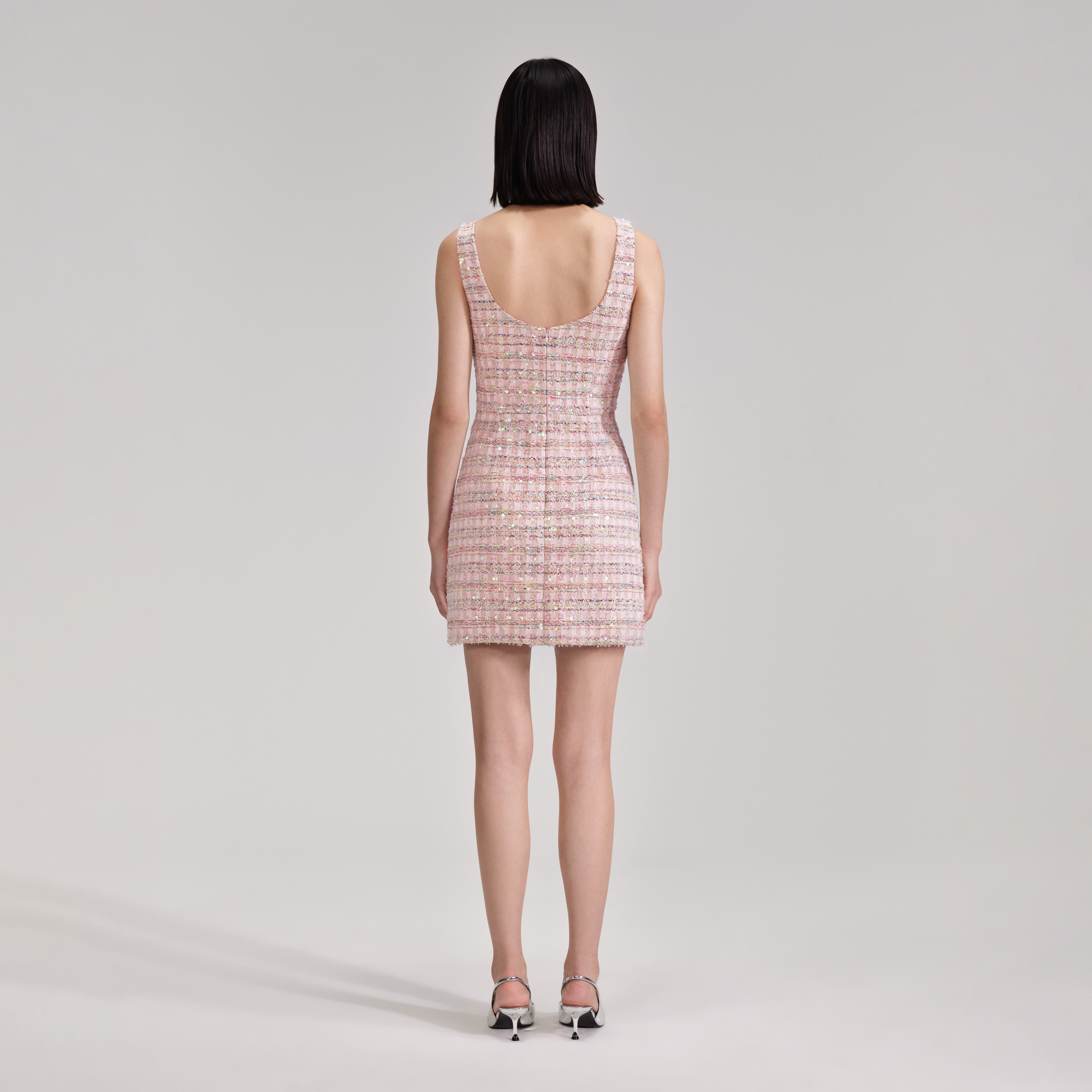 Herlipto Epoch Boucle Mini Dress ピンク S Herlipto Epoch Boucle Mini Dress ピンク S