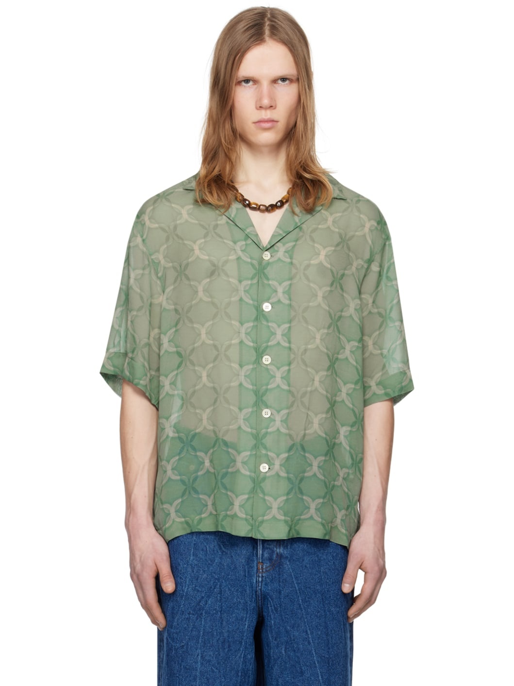Green Printed Shirt - 1