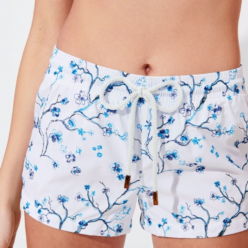 Women Swim Short Embroidered Cherry Blossom 6