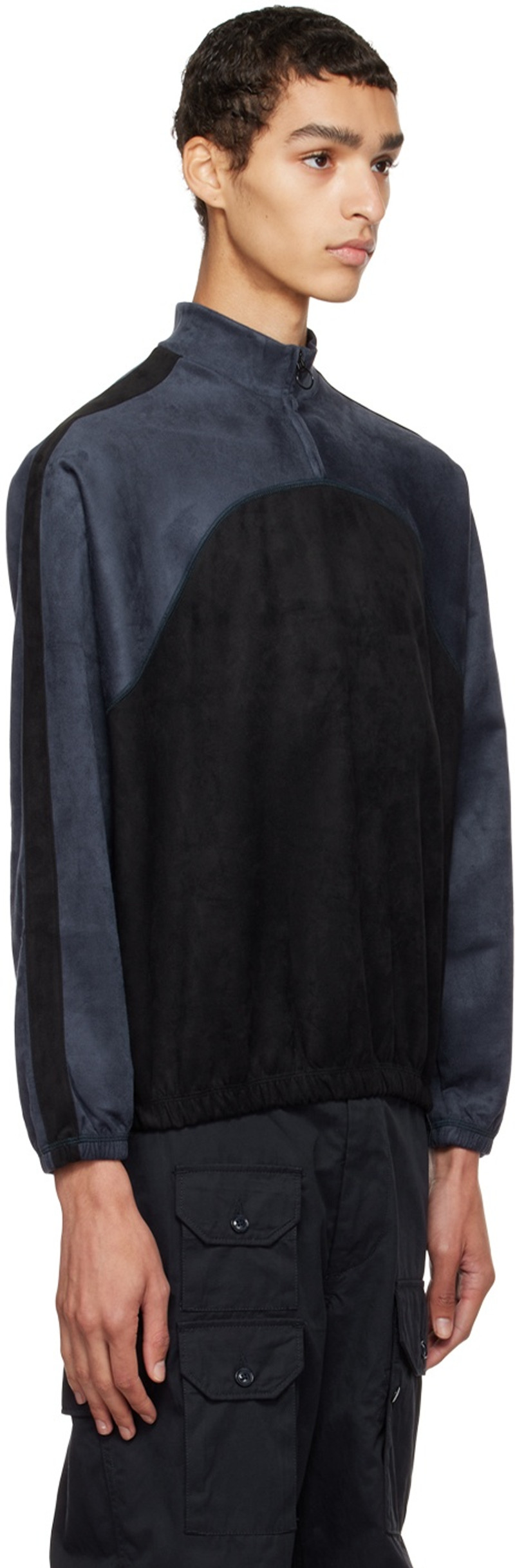 Sasquatchfabrix. Navy & Black Half-Zip Sweatshirt outlook