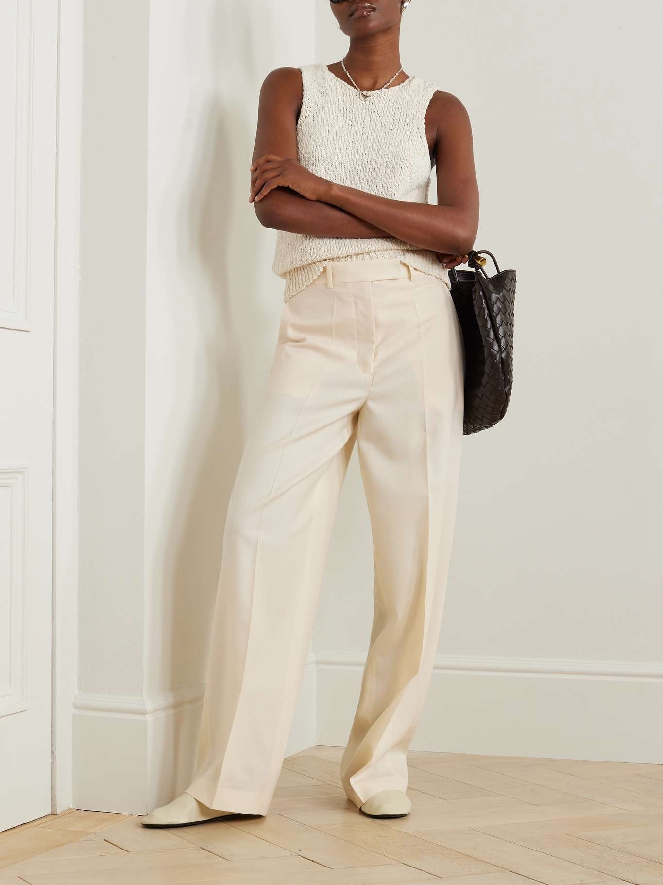 Wool-twill wide-leg pants - 2