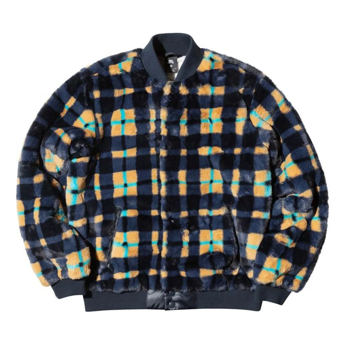 Nike SB Skateboard Dunk High x Concepts Fleece Grid Jacket Men Multi-Color Yellow CK7289-475 - 1