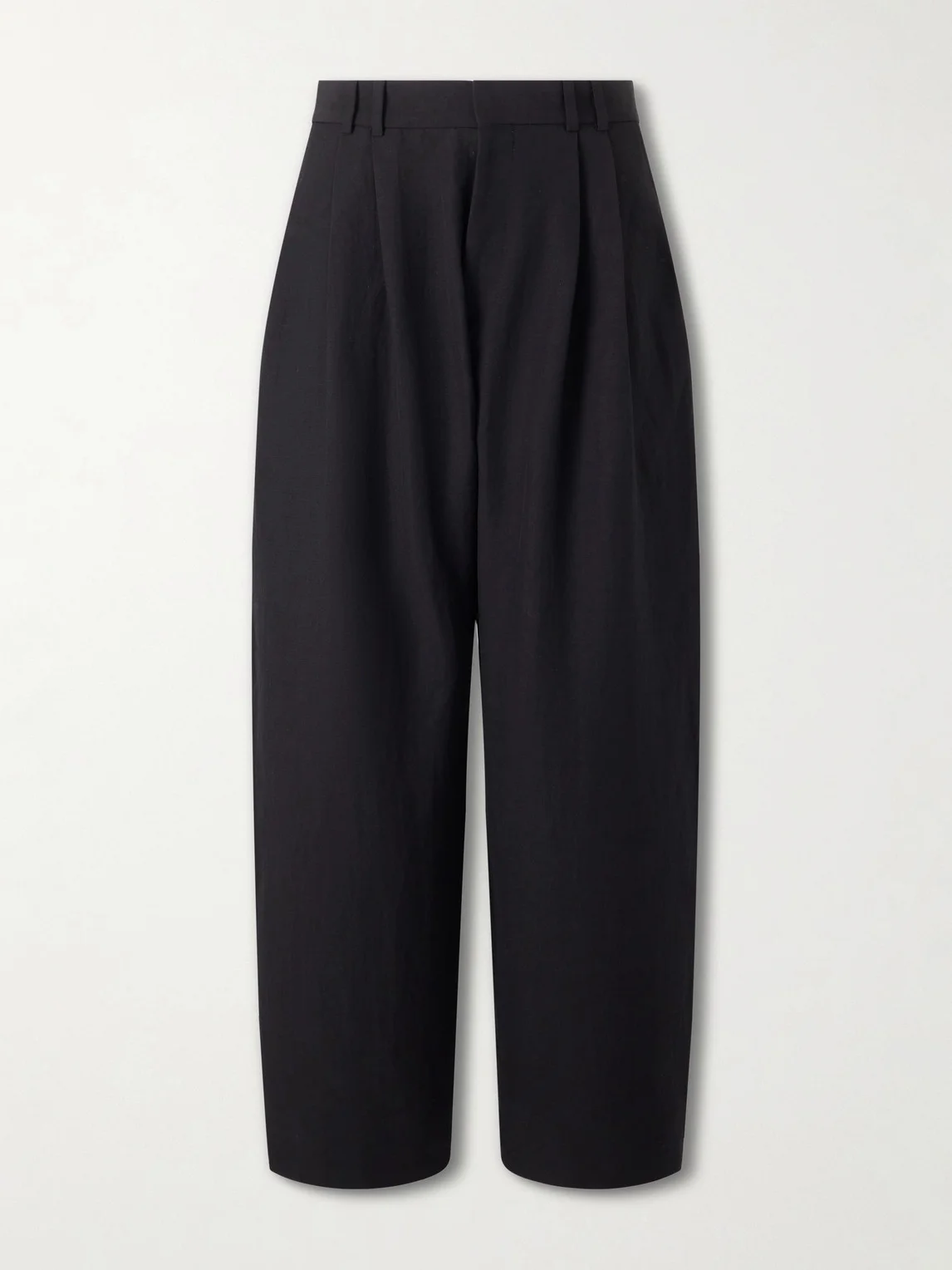 Straight-Leg Pleated Linen and Wool-Blend Suit Trousers - 1