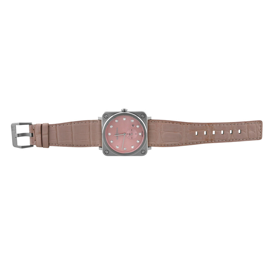Bell And Ross - Pre-owned Bell and Ross Novarosa Diamond Pink Sunray Dial Ladies Watch BRS-PK-ST-DIA/SCR - 5