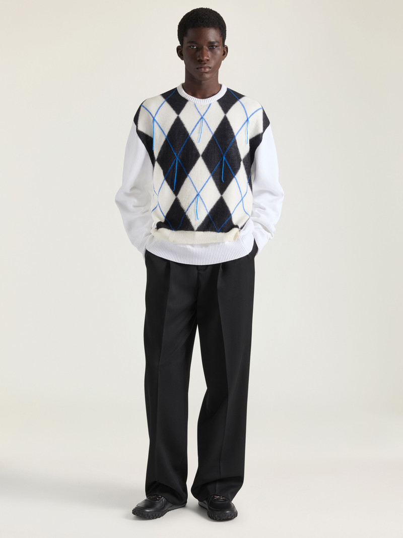 Givenchy COUTURE SEAM KNITTED ARGYLE SWEATER outlook