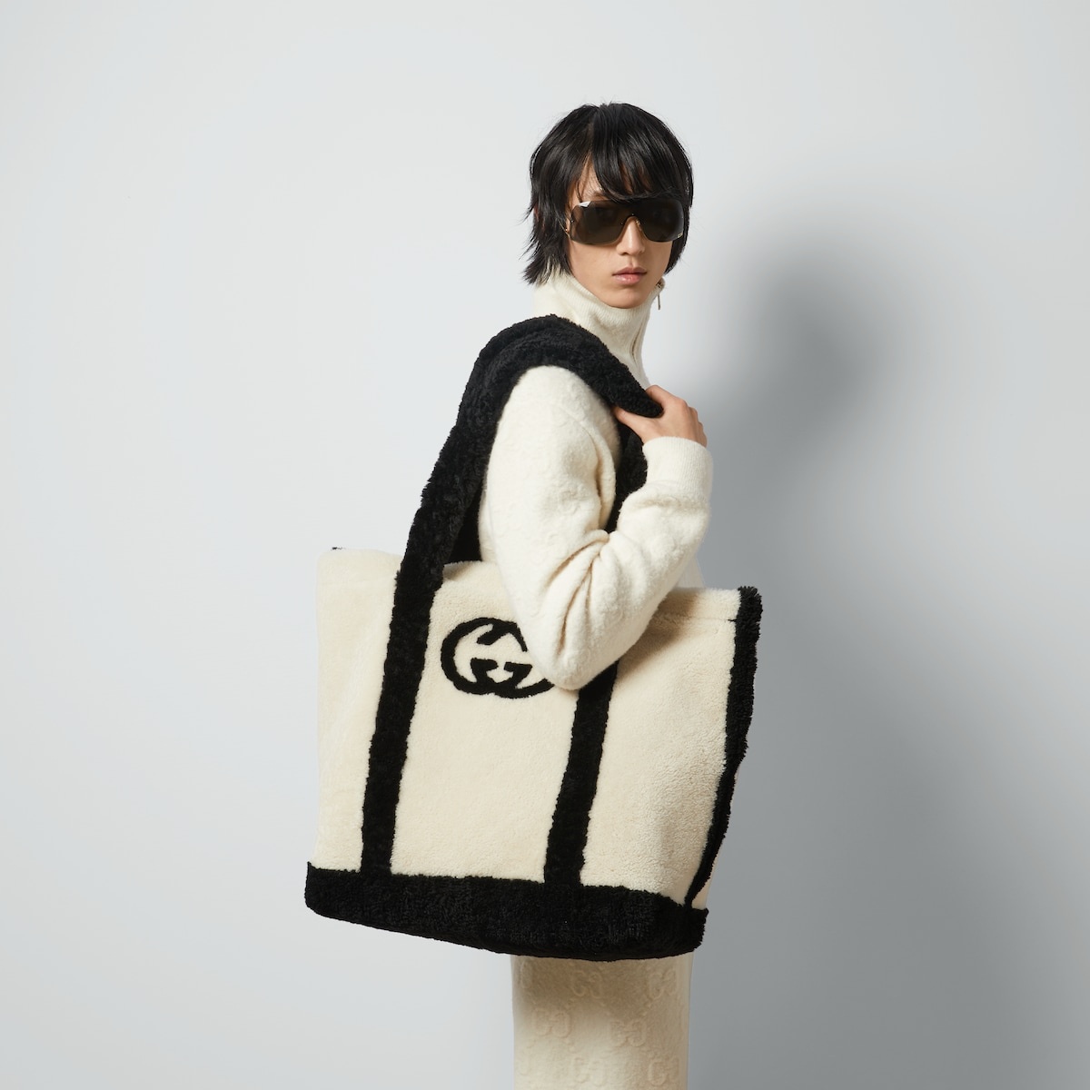 Large tote bag with Interlocking G - 3