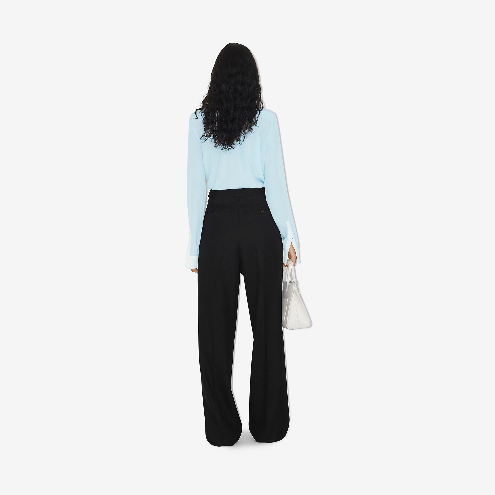 Contrast Trim Silk Shirt - 4