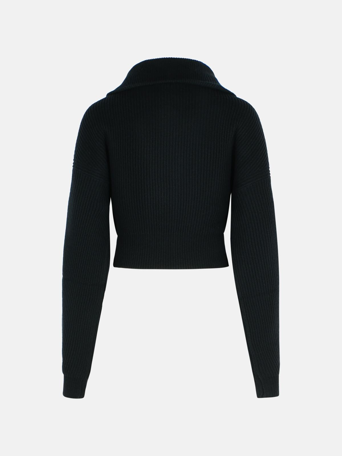 'CALIPSO' BLACK CASHMERE BLEND CARDIGAN - 3