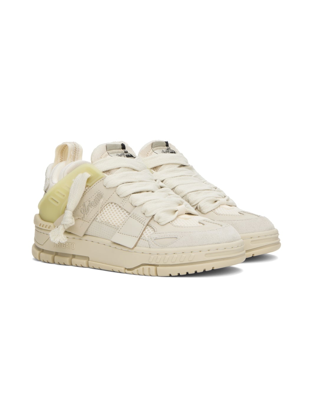 Beige Area Patchwork Sneakers - 4