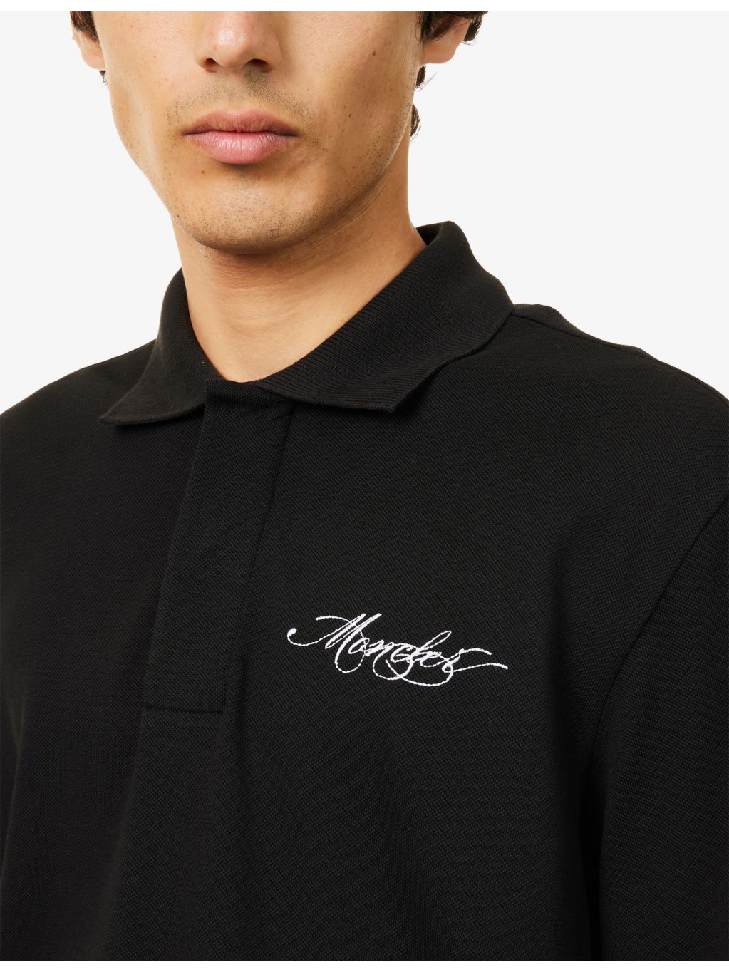 Script Logo-Embroidery Short-Sleeve Cotton-Jersey Polo Shirt - 5