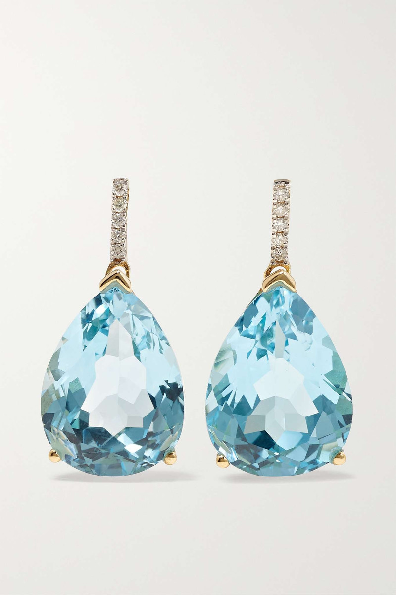 14-karat gold, topaz and diamond earrings - 1