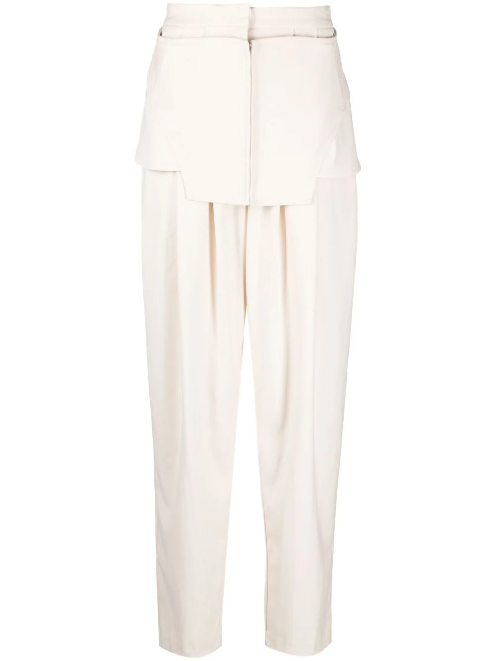 layered-detail high-waist trousers - 1