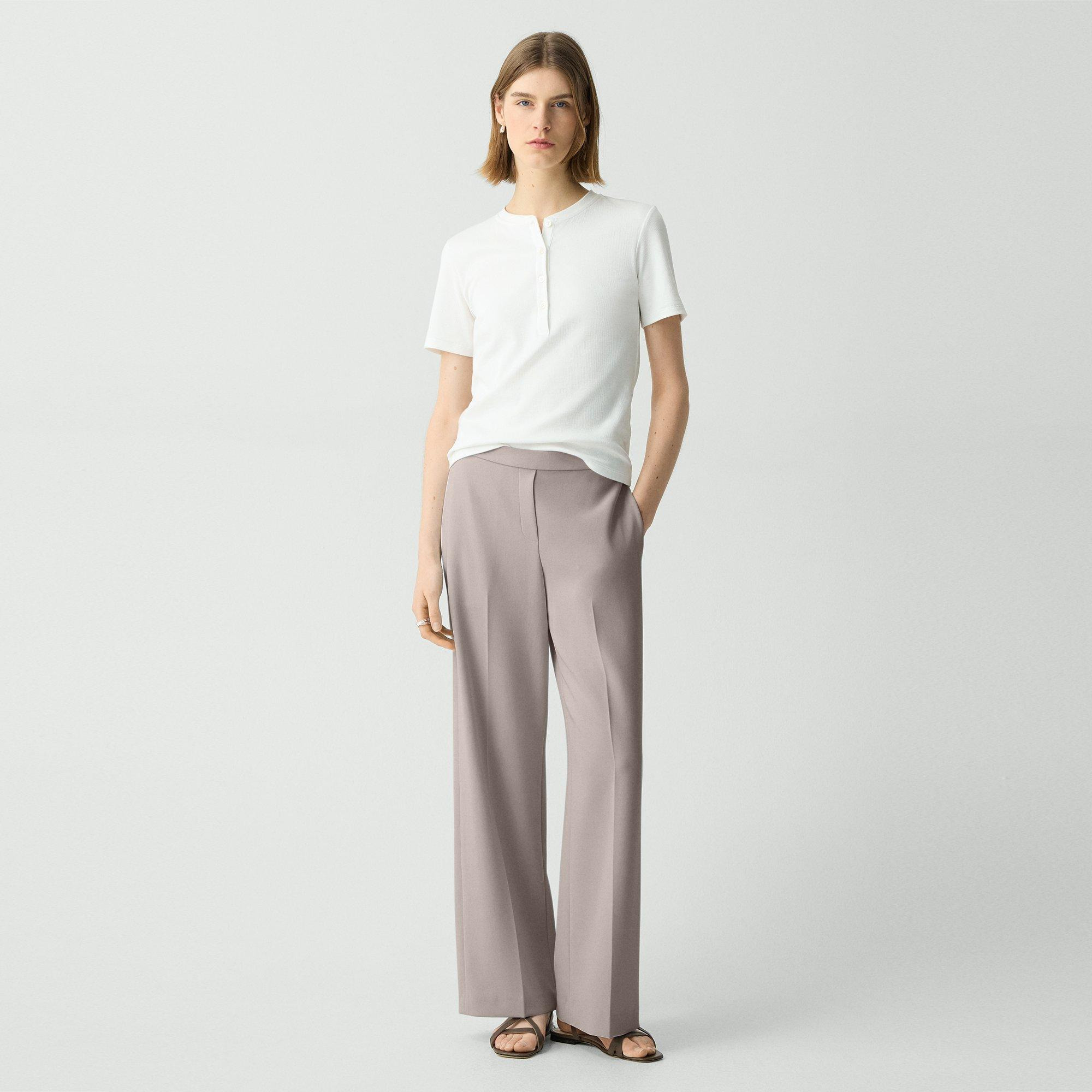 Wide-Leg Pull-On Pant in Admiral Crepe - 2