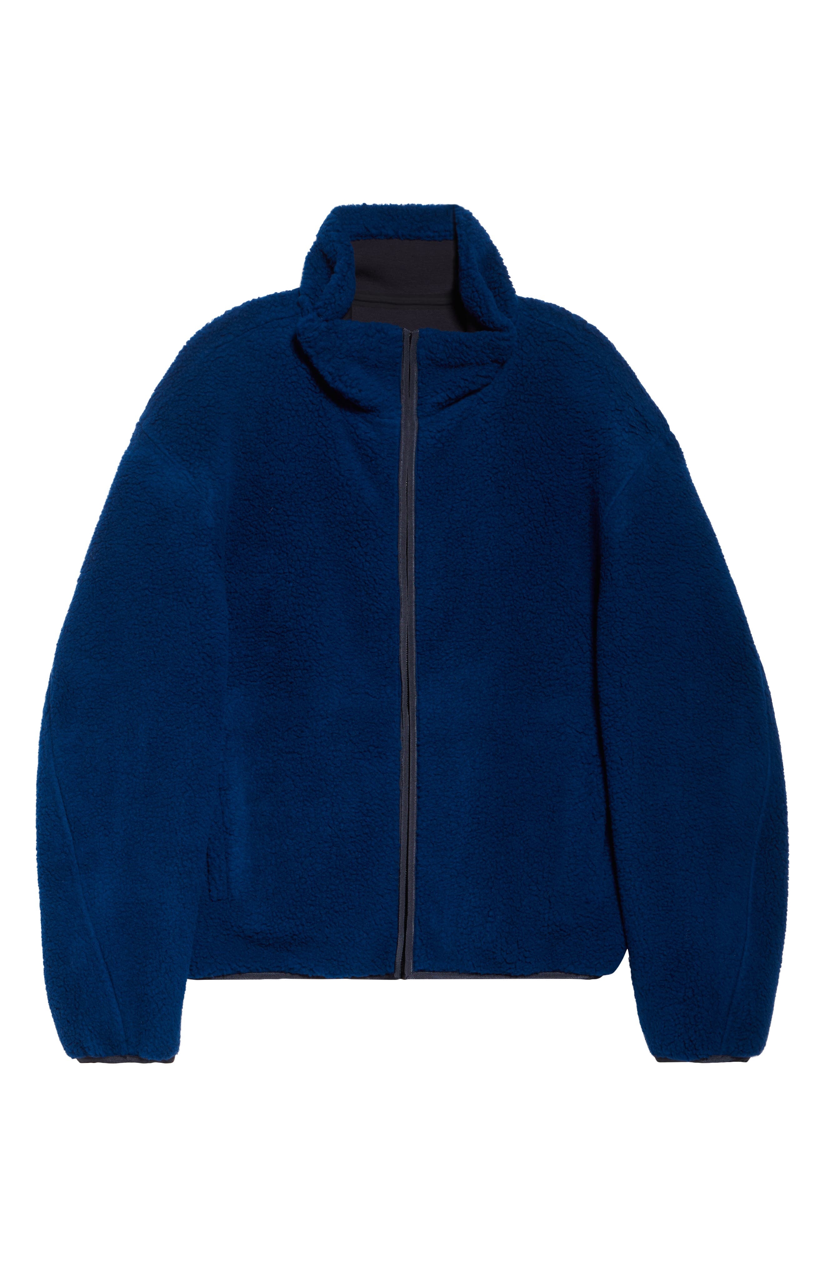 Givenchy Logo Embroidered Couture Sleeve Fleece Jacket in Bright Blue at Nordstrom - 6