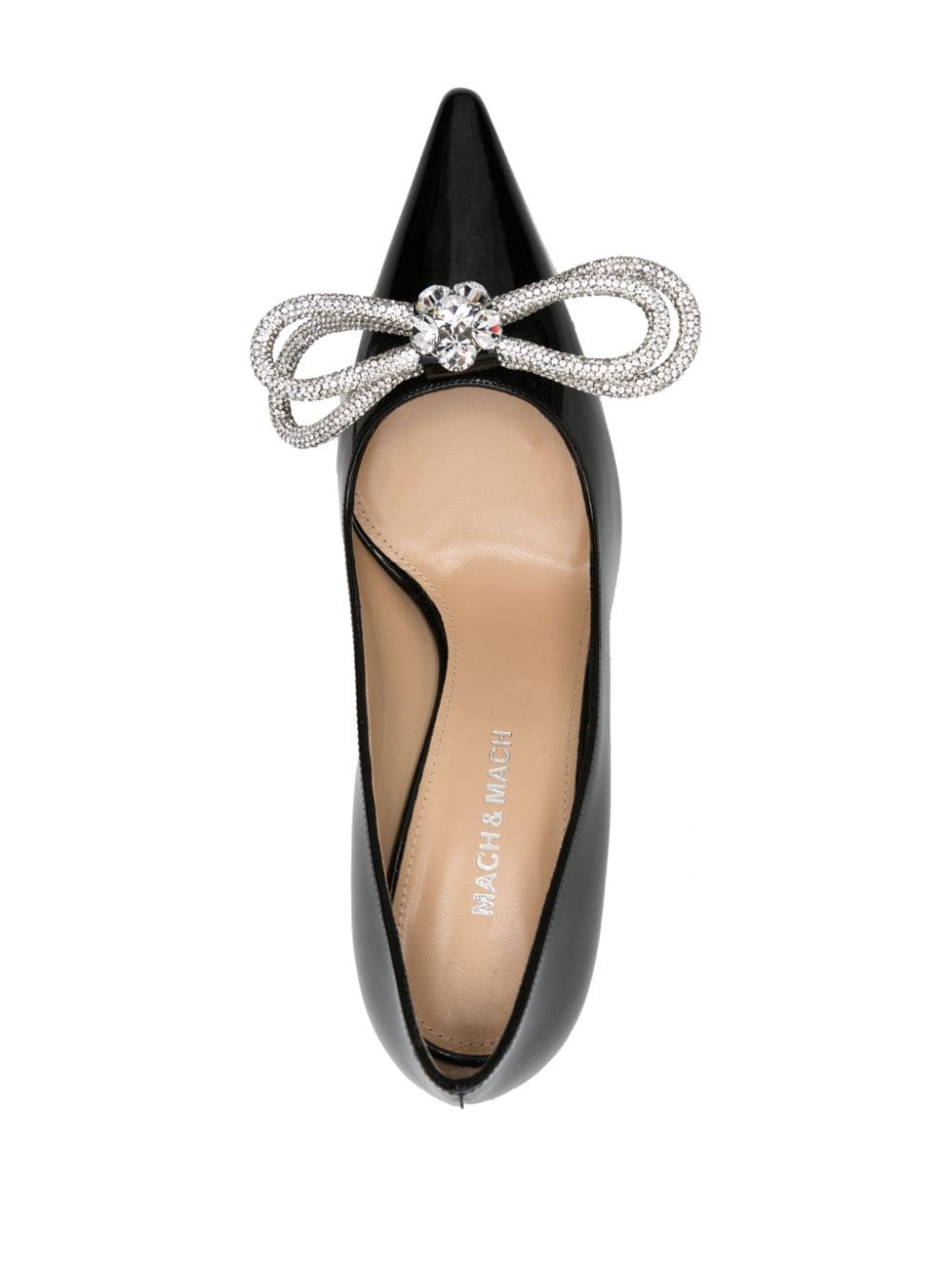 Double Bow 95mm leather pumps - 4