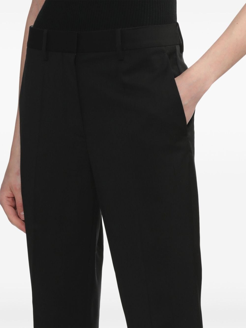 slim-fit wool trousers - 5