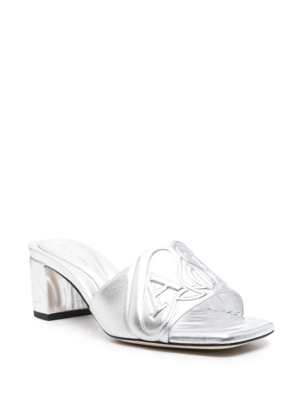 Alexander Mcqueen Women Metallic Leather Heel Sandals - 2