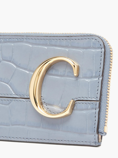 Chloé The C logo crocodile-effect leather cardholder outlook