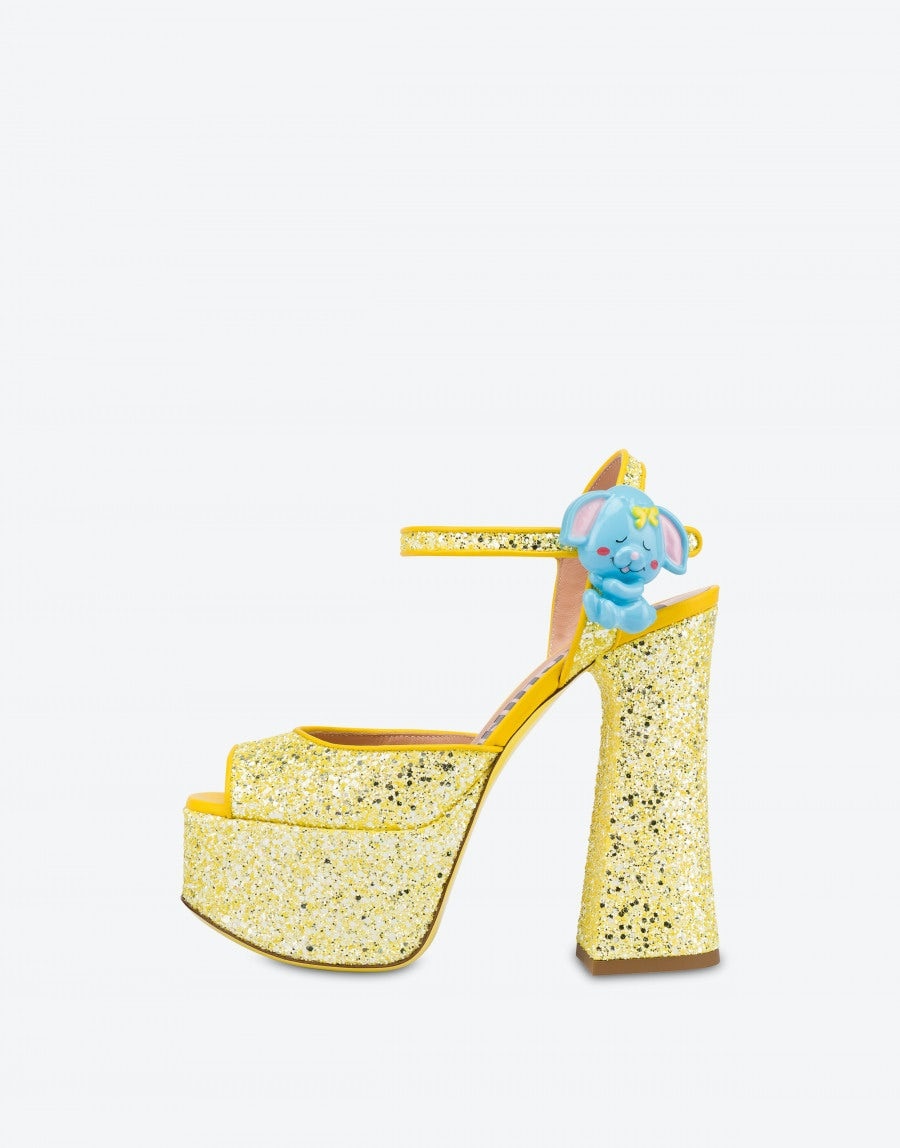 HIGH-HEELED GLITTER SANDALS WITH PLATFORM - 2