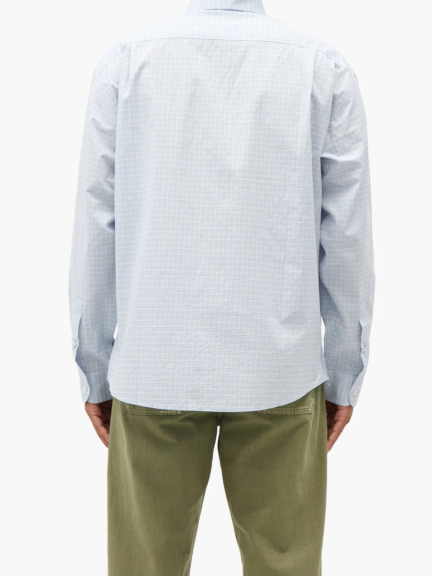 Simon micro-check cotton-poplin shirt - 5