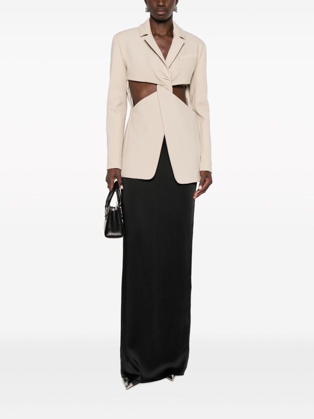 cut-out single-breasted blazer - 2
