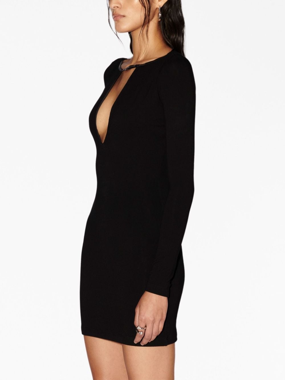 V-neck jersey minidress - 4