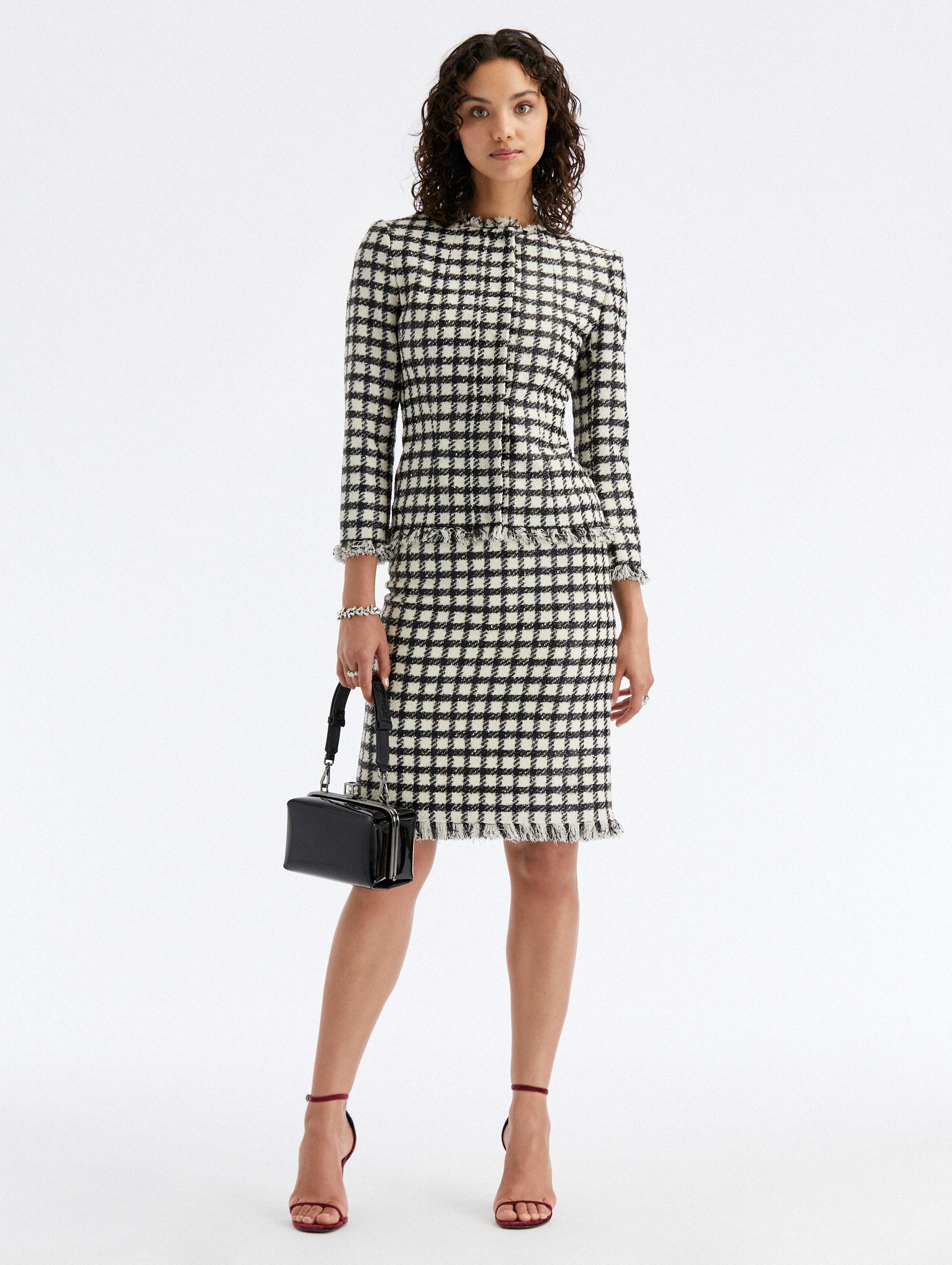 LUREX CHECK TWEED JACKET - 4