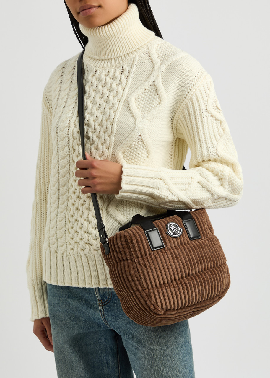 Moncler Caradoc Mini Quilted Corduroy top Handle bag - 6