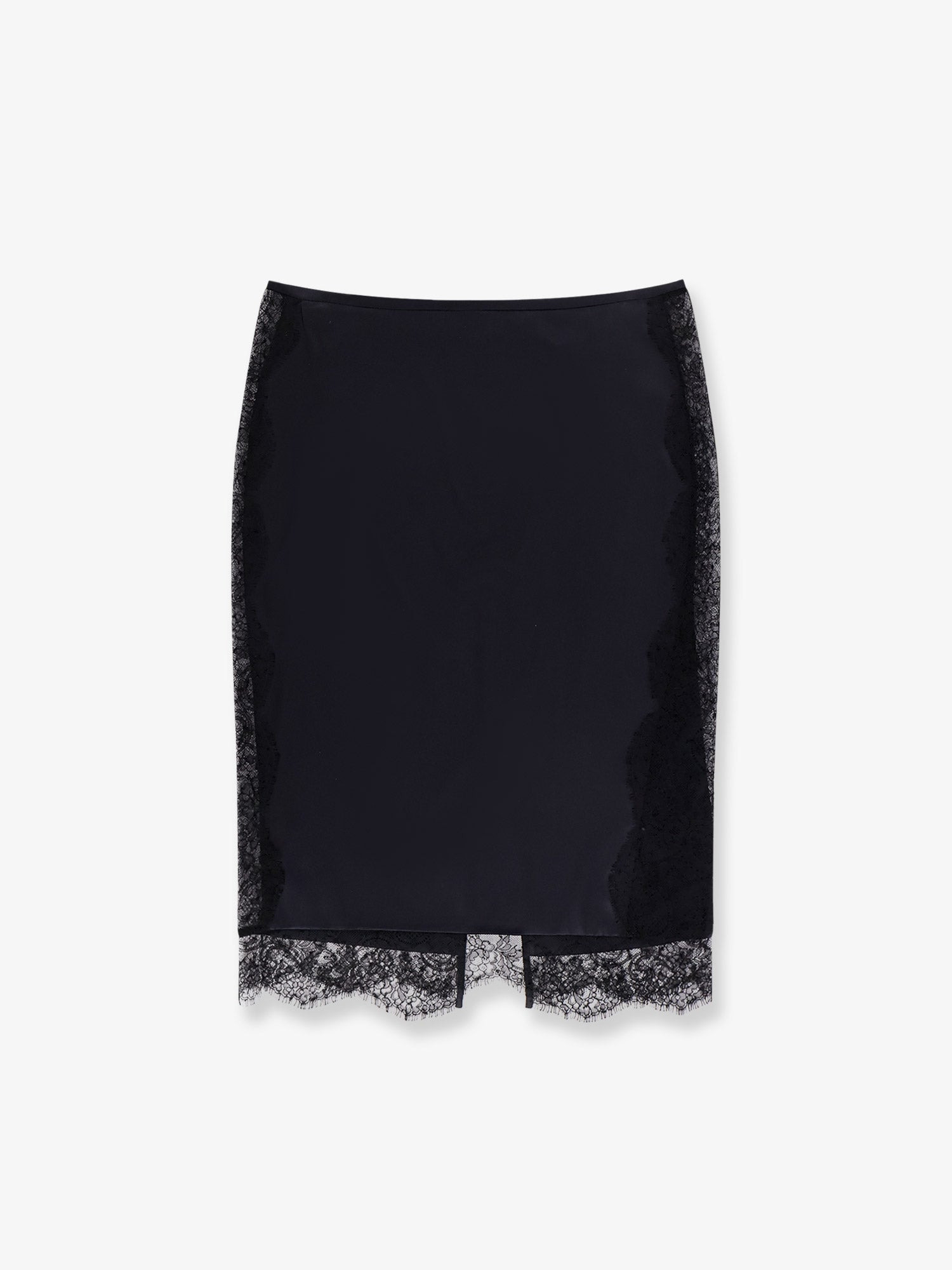 SILK SKIRT WITH LACE INSERTS - 1
