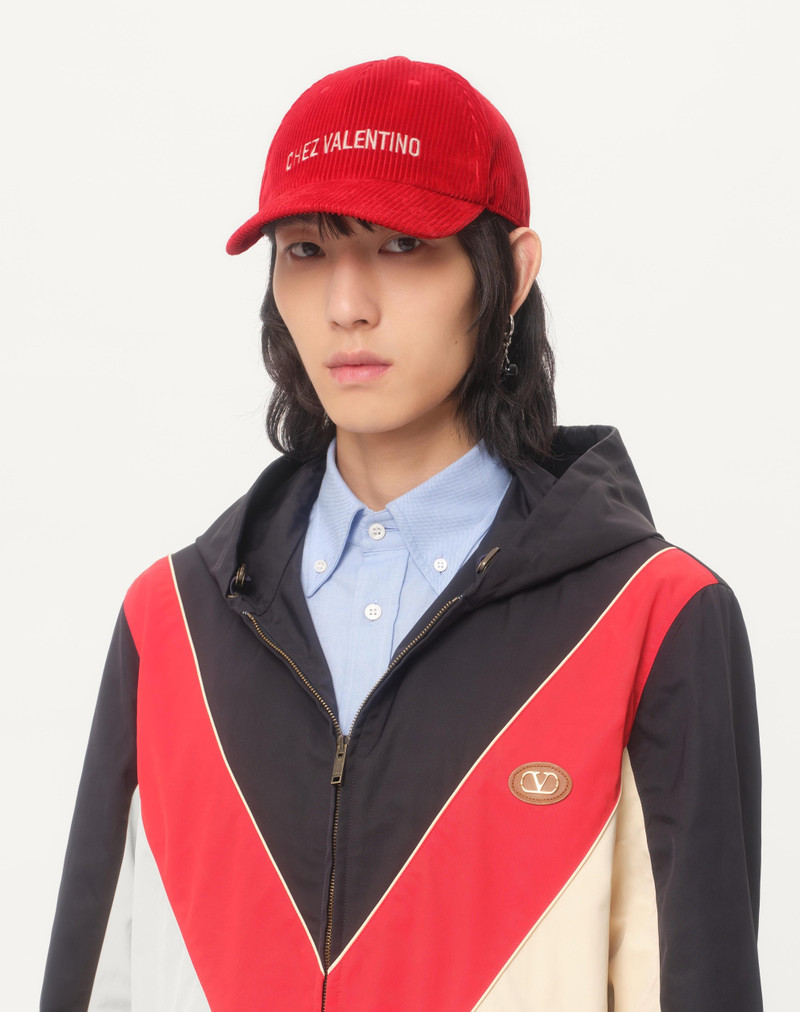 Valentino CHEZ VALENTINO VELVET BASEBALL CAP WITH EMBROIDERY outlook