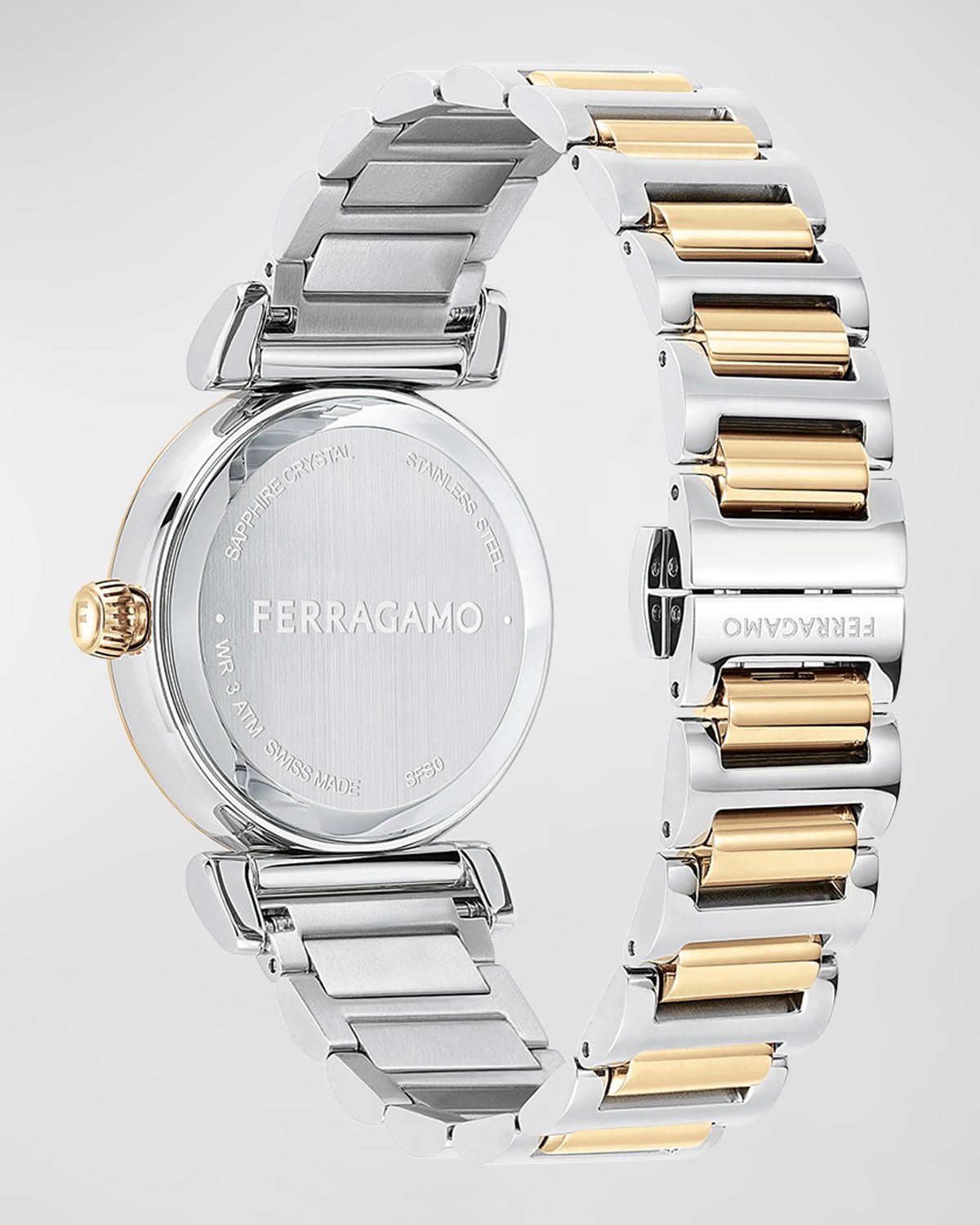 36mm Ferragamo Allure Watch with Green Dial, Two Tone - 3