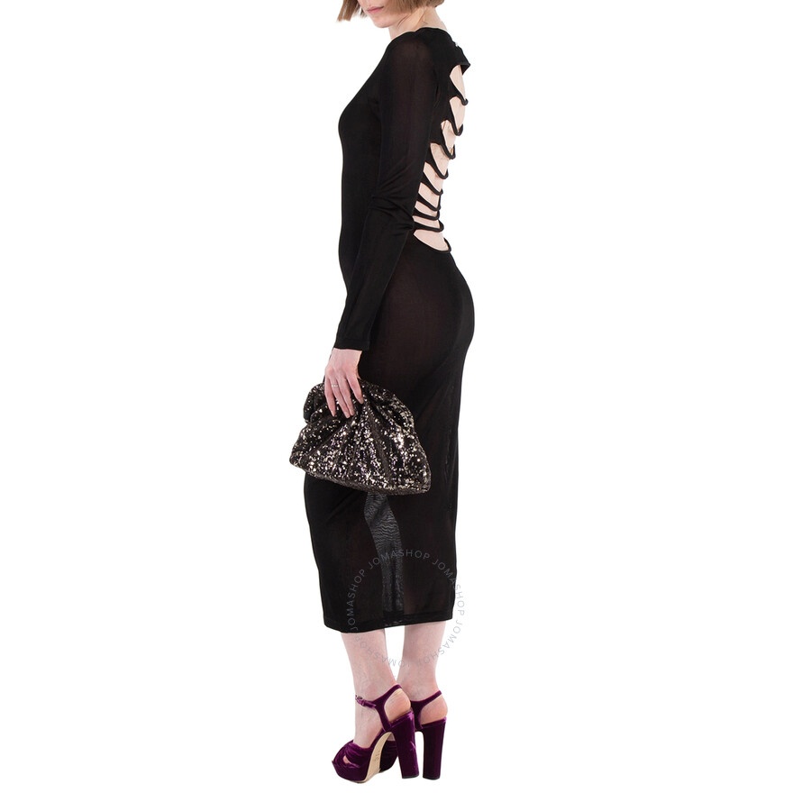 Versace Knit Slashed Back Transparent Midi Dress - 2