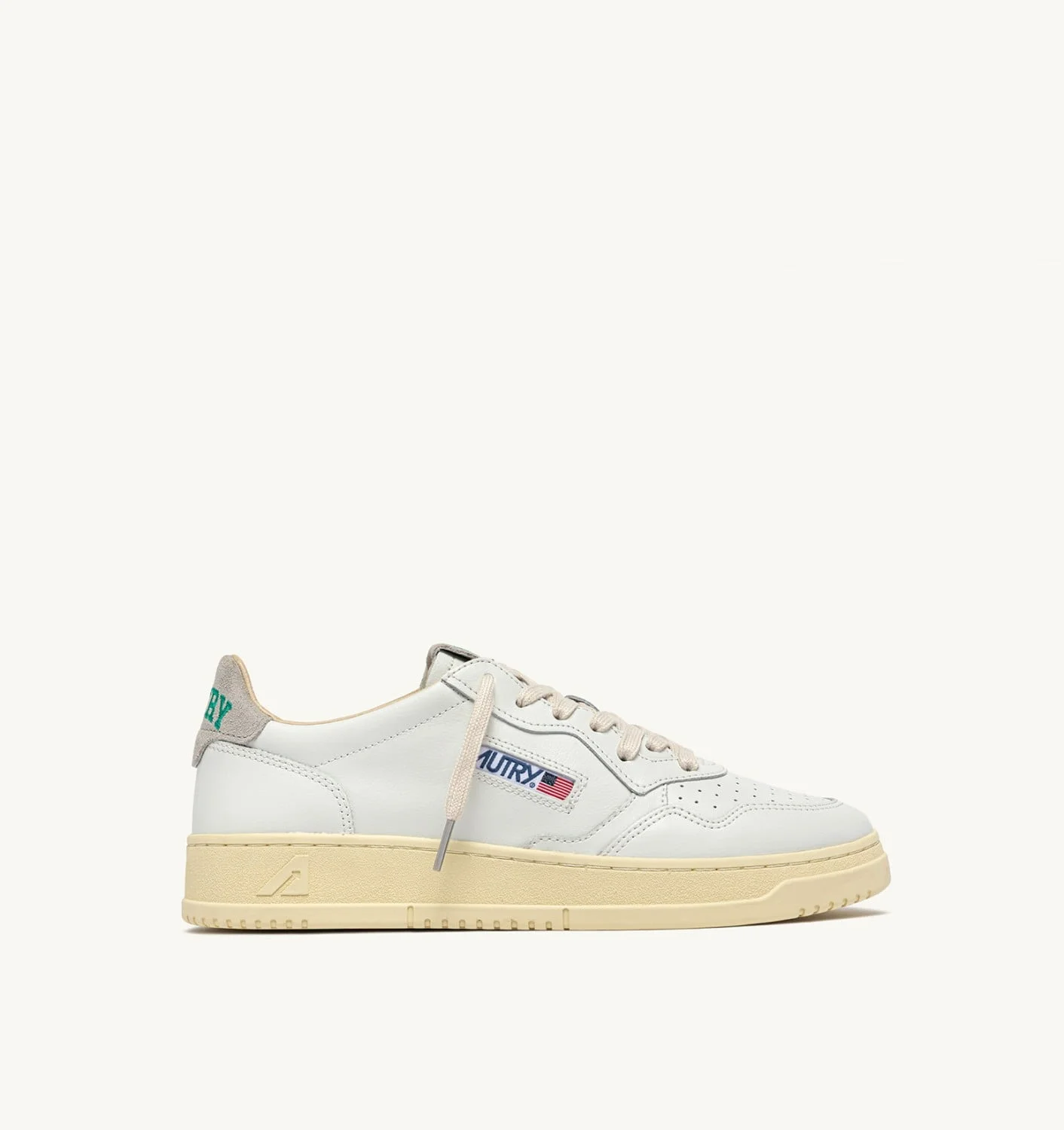 MEDALIST LOW SNEAKERS IN WHITE LEATHER AND CLOUD SUEDE - 1