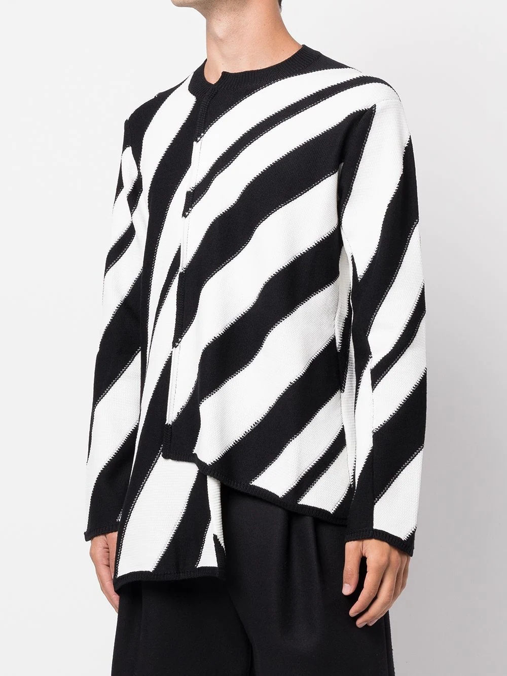 asymmetric striped jumper - 3