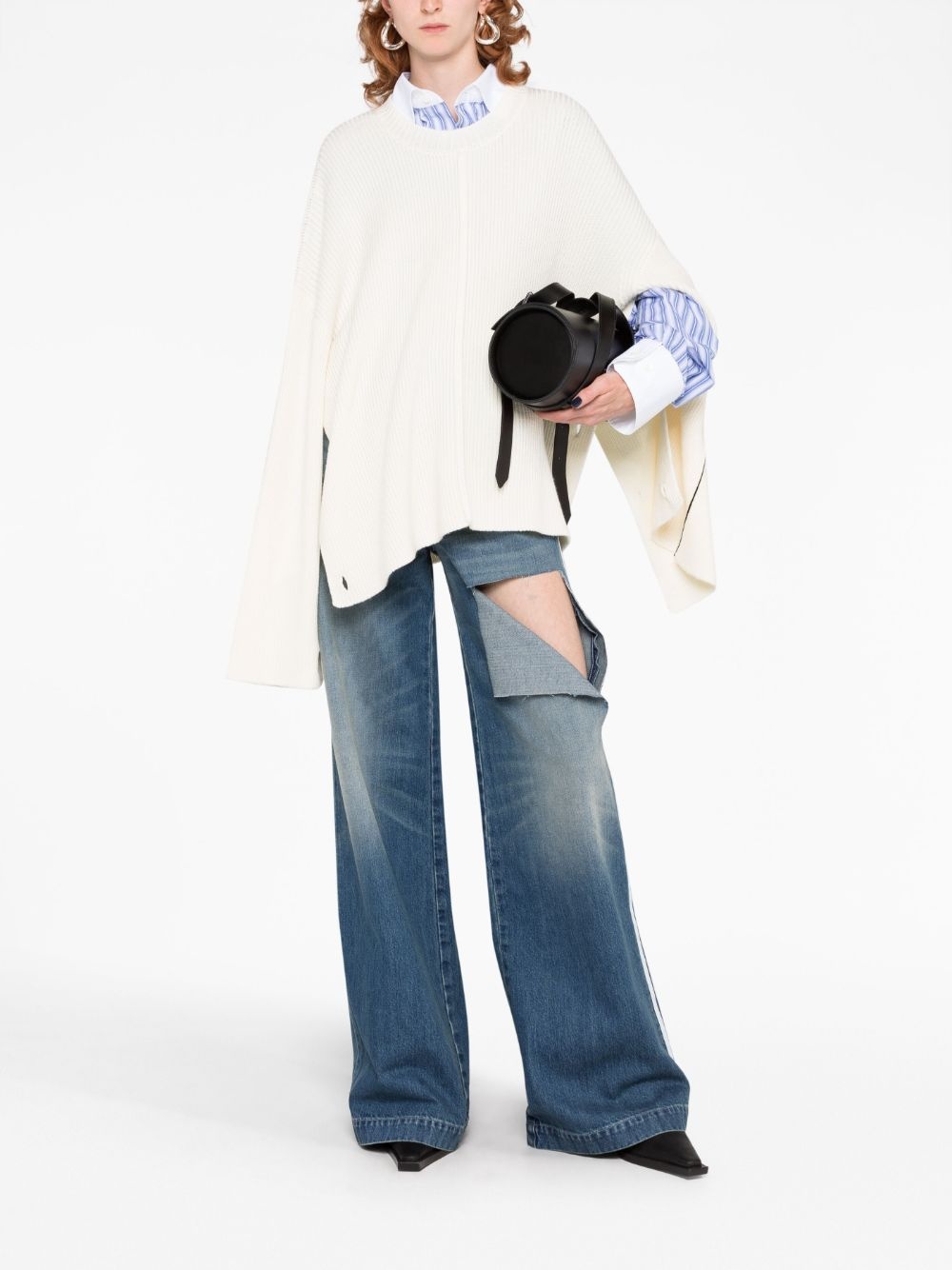 ripped wide-leg jeans - 2