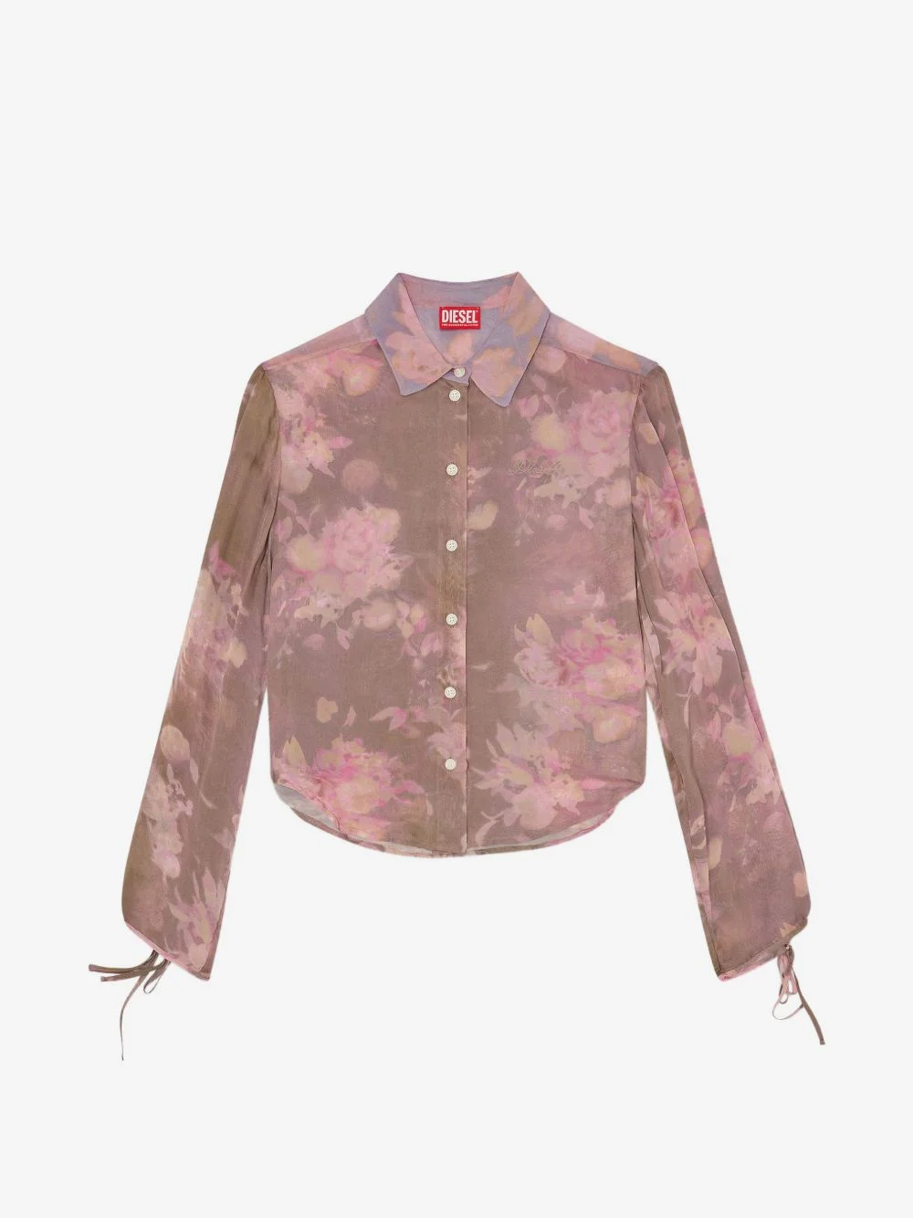 chiffon shirt with all-over floral print - 1