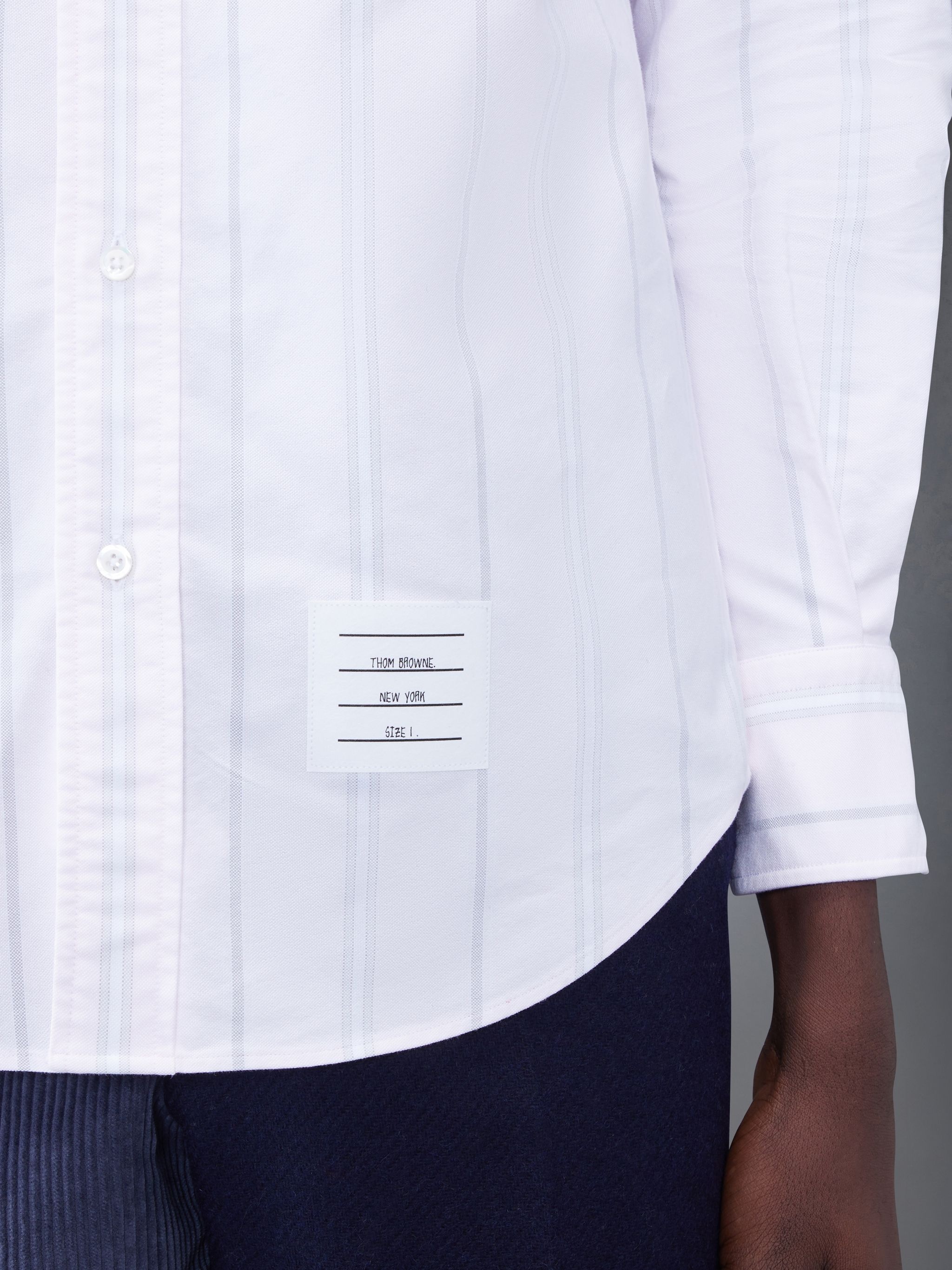Stripe Oxford Armband Straight Fit Shirt - 6
