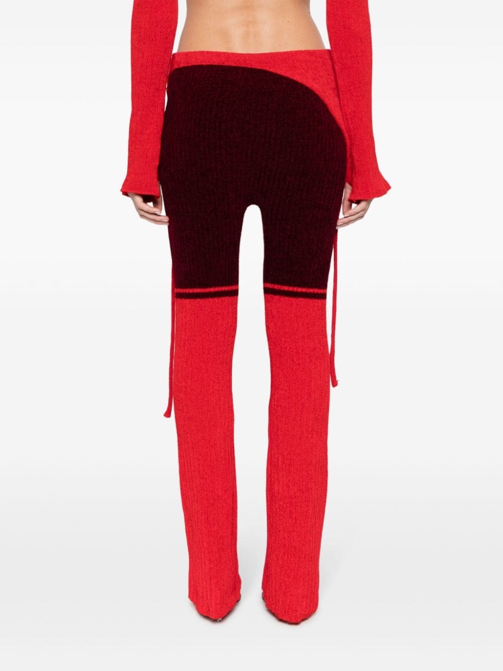 colour-block knitted trousers - 4