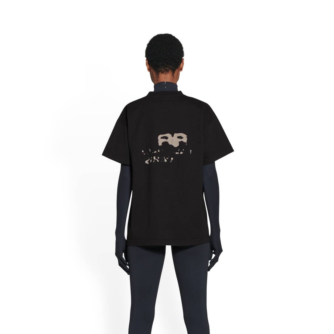 BALENCIAGA Women's Hand Drawn Bb Icon T-shirt Medium Fit in