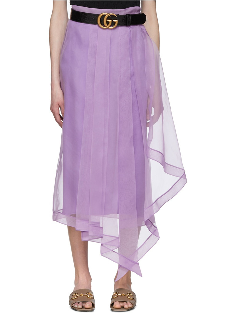 Purple Silk Organdy Skirt - 1
