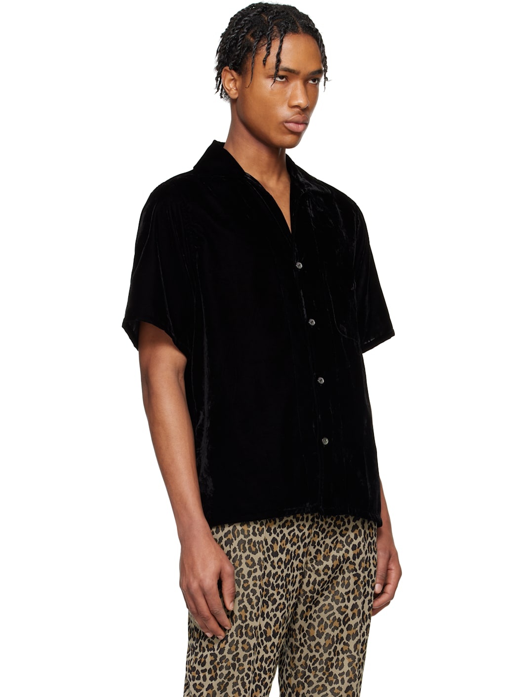 Black Italian Collar Shirt - 2