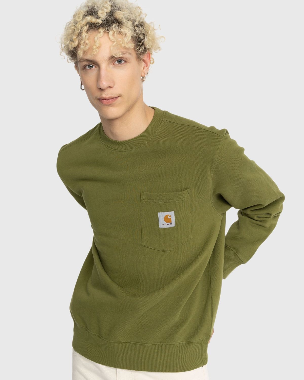 Carhartt WIP – Pocket Sweatshirt Garment Washed Kiwi Green - 5