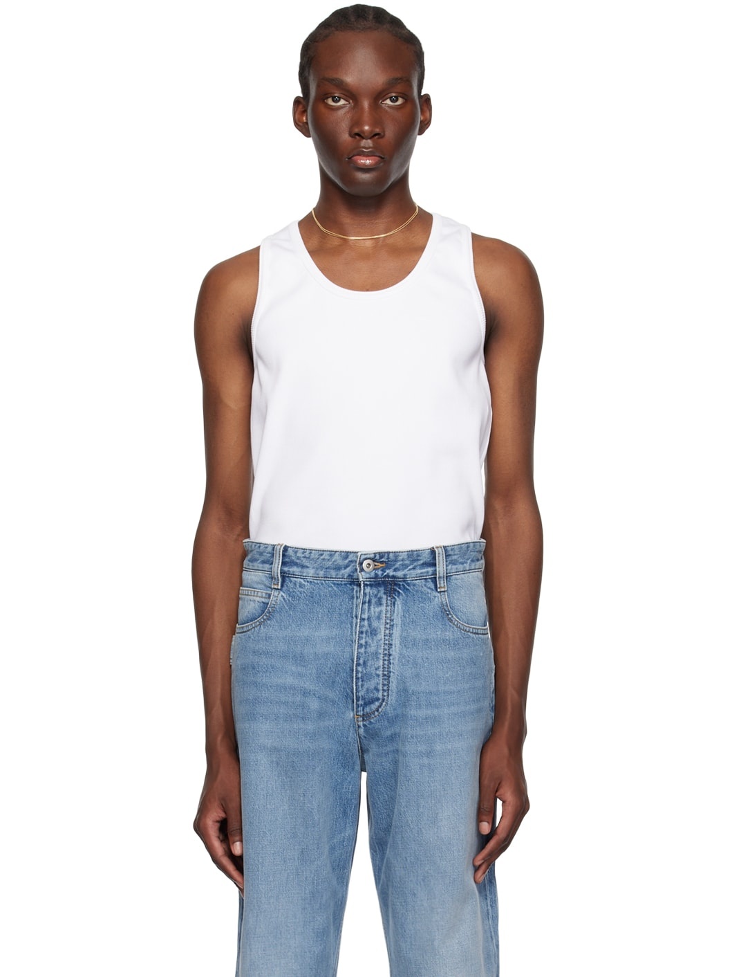 White Rib Tank Top - 1