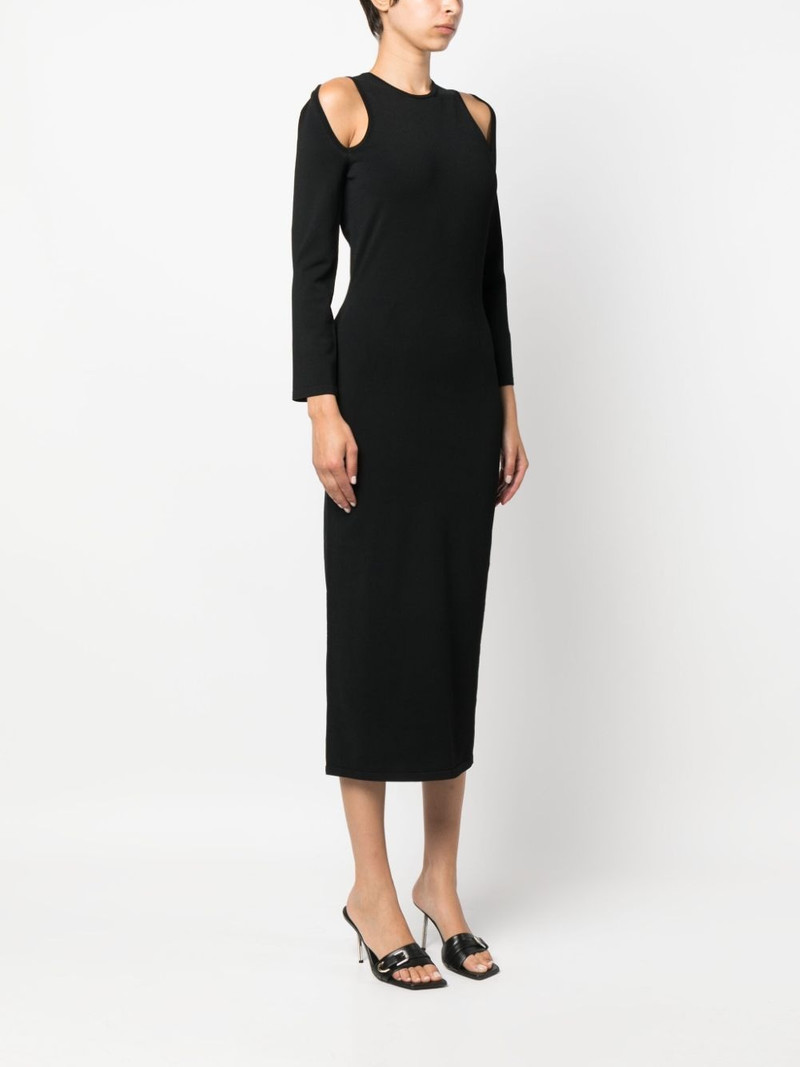cut-out ribbed-knit midi dress 3