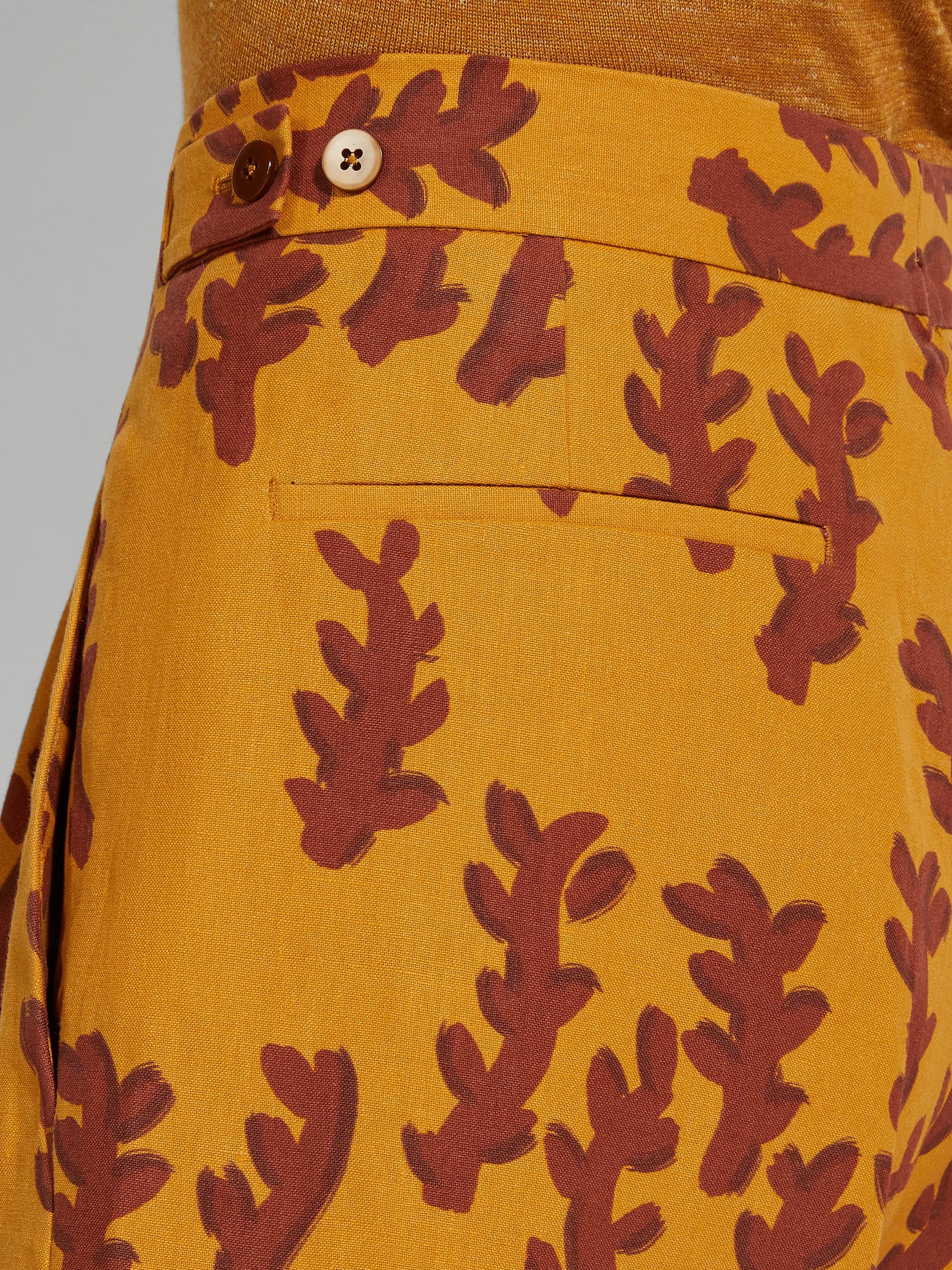 OCHRE AND BRICK RED OASI LINO SHORTS - 2