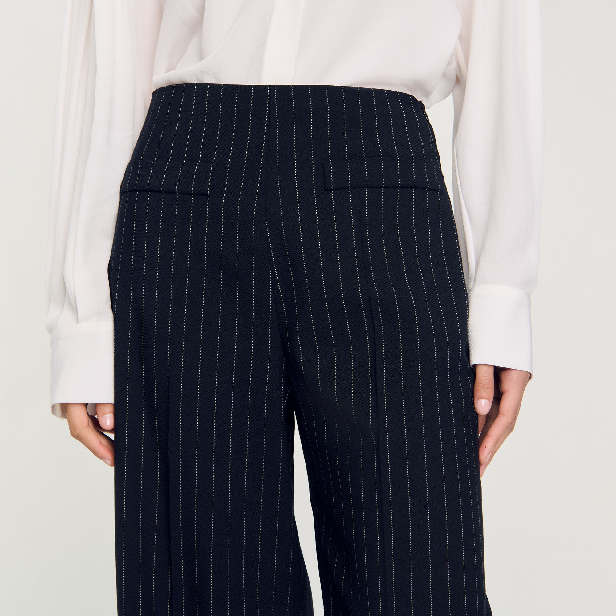 CHALK-STRIPED STRAIGHT-LEG TROUSERS - 4
