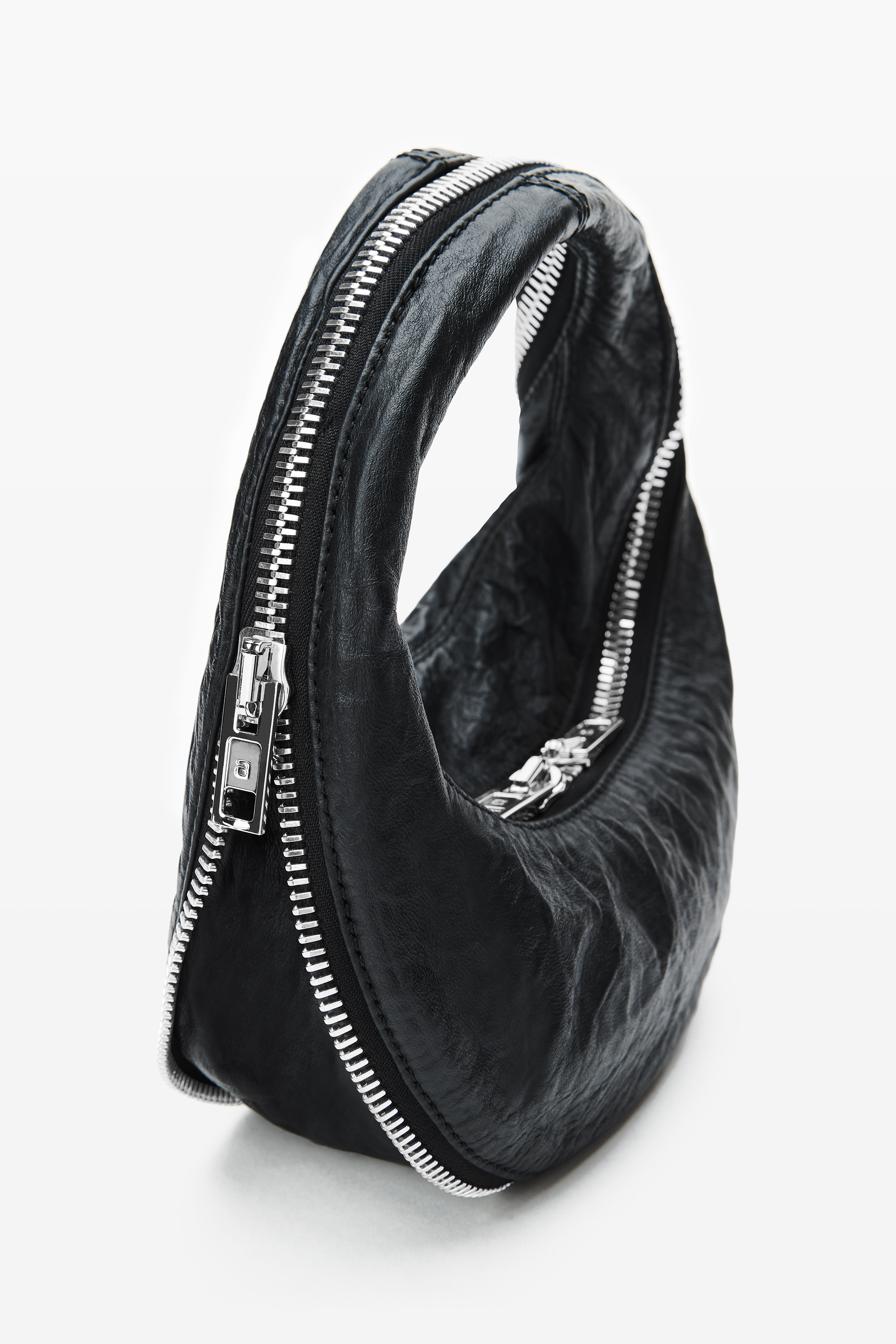 Black Memory Leather Mini Twyst Bag - 2