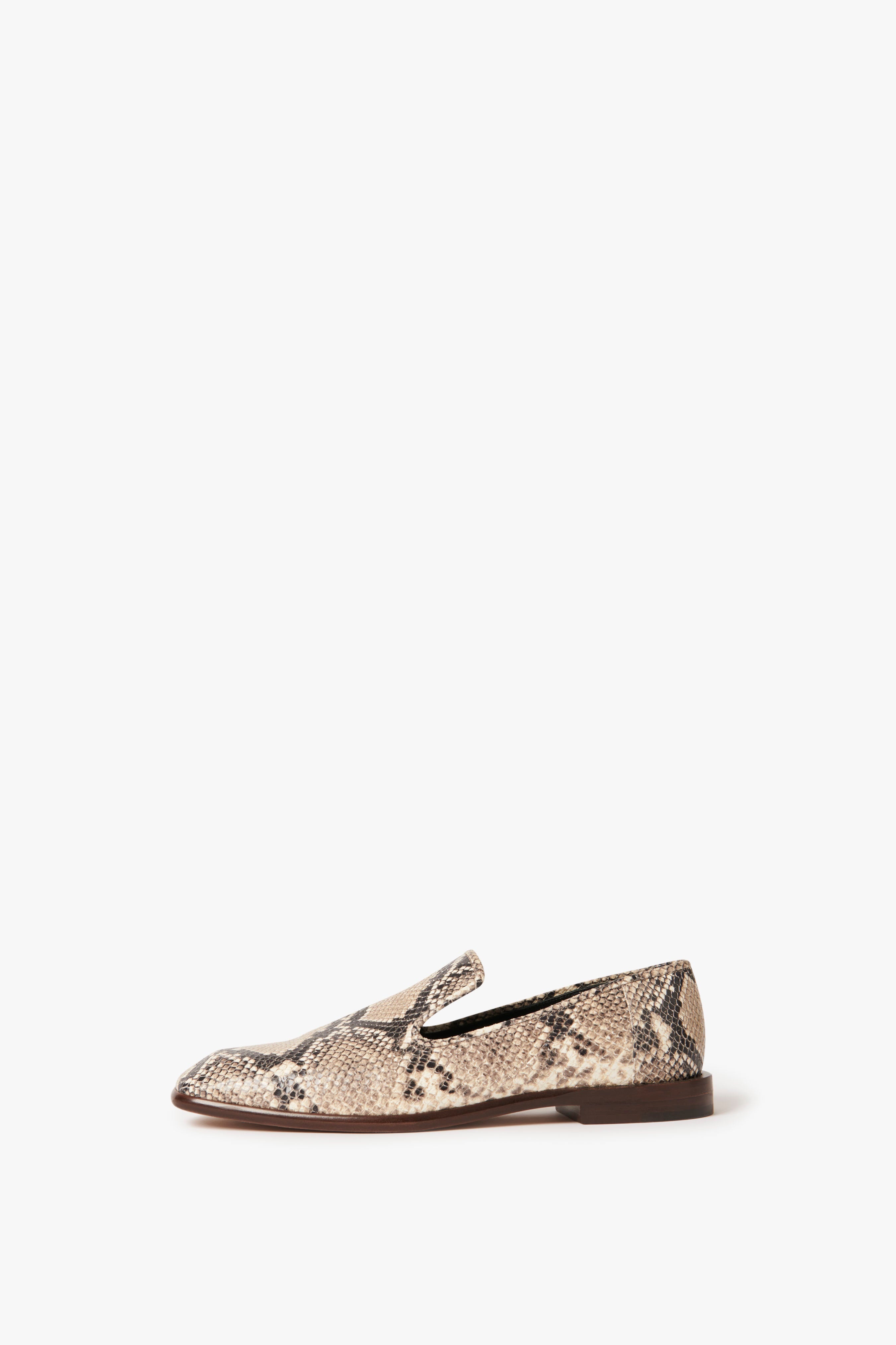 Hanna Loafer in Beige Snake Print - 1