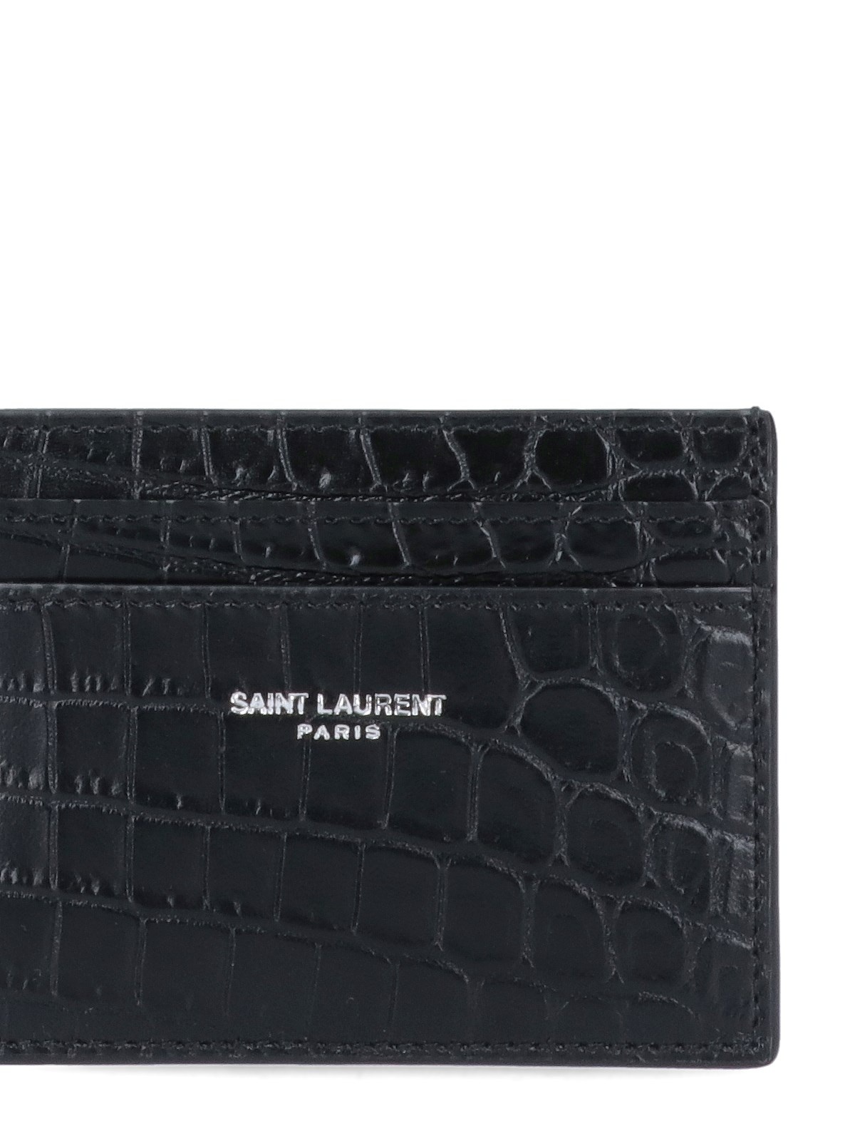 SAINT LAURENT - CROC PRINT CARD HOLDER - 3